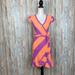 Lilly Pulitzer Dresses | Lilly Pulitzer Xs Bright Striped Jersey Mini Adriel Ruffle Wrap Dress | Color: Orange/Purple | Size: Xs