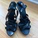 Burberry Shoes | Burberry Bridle Huntley Black Platform Heel Sandals Size 37.5 | Color: Black | Size: 7