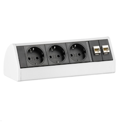 EVOline Dock DESK Data 3-fach Steckdose ohne Zwinge, weiß Image
