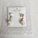 Kate Spade Jewelry | New Kate Spade New York Pearl Pendant Earrings Dangle Round Gold Brass Tone | Color: Gold/White | Size: Os