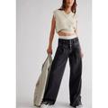Free People Jeans | Free People We The Free Super Sweeper Wide Leg Jeans (Vintage Black) | Color: Black | Size: Small