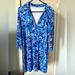 Lilly Pulitzer Dresses | Lilly Pulitzer Button Down Dress Blue Lion Head Small Long Sleeve Sundress | Color: Blue | Size: S