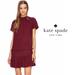 Kate Spade Dresses | Kate Spade Large Mini Dress Short Sleeve Ruffle Deep Cherry Burgundy | Color: Purple/Red | Size: L
