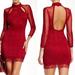 Free People Dresses | Free People Dress Karlton Red Lace Long Sleeve Cranberry Nwt New Medium Cocktail | Color: Red | Size: M