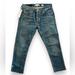 Levi's Jeans | Levis Nwt Jeans Size 28 Us Re-Done High Rise Crop Solid Blue 100% Cotton | Color: Blue | Size: 28