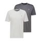 Marc O'Polo Herren T-Shirt im 2er-Pack aus Bio-Baumwolle Regular Fit, weiss / grau, Gr. S