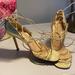 Michael Kors Shoes | Michael Kors, Gold Scrappy Sandal, Stiletto Heels | Color: Gold | Size: 6