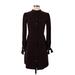 Banana Republic Factory Store Casual Dress - Shirtdress Mock Long sleeves: Burgundy Dresses - Women's Size 2