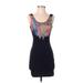 Charlotte Russe Cocktail Dress - Bodycon Scoop Neck Sleeveless: Black Dresses - Women's Size Small