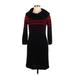 Sandra Darren Casual Dress - Sheath Cowl Neck 3/4 sleeves: Black Color Block Dresses - Women's Size Large
