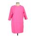 Gap Casual Dress - Shift Crew Neck 3/4 sleeves: Pink Solid Dresses - Women's Size 2 Petite