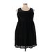 Lane Bryant Casual Dress - Mini Scoop Neck Sleeveless: Black Print Dresses - Women's Size 22 Plus