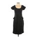 French Connection Casual Dress - Sheath Scoop Neck Short sleeves: Black Print Dresses - Women's Size 8