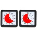 Time TTA1-W Timer Original Medium 18x18 cm; 60-Minuten visueller Timer - Countdown-Uhr für Klassenzimmer oder Besprechungen für Kinder und Erwachsene (schwarz) (Packung mit 2)