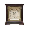 DC VOLTAGE Brown Colour Napoleon Mantel Clocks Battery Operated Silent Plastic Table Clock Shelf Decorative Clock for Bedroom Livingroom (Shape 3 Brown)