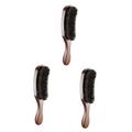 minkissy 3pcs Large Curved Bristle Brush Detangler Comb Mens Beard Straightener Brush Mens Round Brush Mens Styling Comb Detangling Brush Beard Brush Beard Comb Styling Brush Wood Man Hair