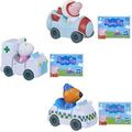 Hasbro Peppa Pig - Little Buggies Character Play Vehicle Sets - Suzy Sheep in Ambulance, Freddy Fox in Police Car & Peppa Pig Astronaut - Set 6