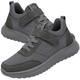 Aocase Disability Shoes for Swollen Feet Wide Fitting Velcro Shoes Wide Fit Trainers Men Wide Fitting Velcro Shoes Womens Wide Fit Touch and Close Shoe,Men Grey,41/255mm