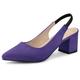 Allegra K Women's Court Shoes Slingback Heels Purple 5 UK/Label Size 7.5 US
