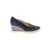 Brunate Wedges: Blue Solid Shoes - Women's Size 36 - Almond Toe