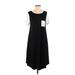 Lularoe Casual Dress - A-Line Crew Neck Short Sleeve: Black Color Block Dresses - Women's Size Small