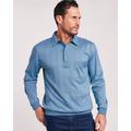 Blair Men's John Blair Long-Sleeve Tonal Polo Shirt - Blue - XL