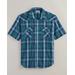 Blair Men's John Blair Short-Sleeve Snap-Front Shirt - Blue - 2XL