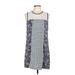 Xhilaration Casual Dress - Shift High Neck Sleeveless: Blue Dresses - Women's Size Large