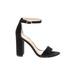 Sam Edelman Heels: Strappy Chunky Heel Cocktail Party Black Shoes - Women's Size 6 1/2 - Open Toe