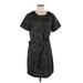 Banana Republic Casual Dress - Wrap: Black Leopard Print Dresses - Women's Size Medium Tall