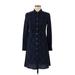 Thakoon Collective Casual Dress - A-Line Collared Long sleeves: Blue Print Dresses - Women's Size 4