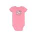 Carter's Short Sleeve Onesie: Pink Graphic Bottoms - Size 9 Month