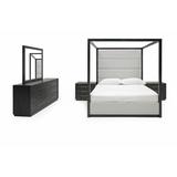 Birch Lane™ Langley Contemporary Canopy Grey Ek Bedroom Set Upholstered, Wood in Brown/Gray/White | Queen | Wayfair