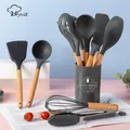 Ensemble d'ustensiles de cuisine en silicone ustensile de cuisine non cubique Pelle en silicone