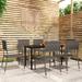 Latitude Run® Lindasue Rectangular 6 - Person Outdoor Dining Set Glass in Gray | 55.1" L x 27.6" W x 29.1" H | Wayfair