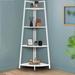 17 Stories Yanilet Corner Bookcase, Wood in White | 55.1 H x 15.8 W x 15.8 D in | Wayfair 3792CB9B31984F638D55CCDE2ADB08B2