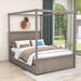 Red Barrel Studio® Pylle Full 2 Drawers Wood Canopy Platform Bed Wood in Brown | 71 H x 57 W x 79 D in | Wayfair 10904469E6AB4817BFF1EB6E446E2A86