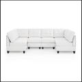 Brown Sectional - Latitude Run® U Shape Modular Sectional Sofa, Includes Four Single Chair & Two Corner Chenille, | Wayfair