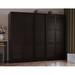 Hokku Designs Pouerie 100% Solid Wood 5-Closed Louvered Sliding Door Wardrobe Armoire Wood in Brown | 72 H x 88 W x 22.5 D in | Wayfair