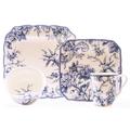 222 Fifth Adelaide Porcelain Dinnerware Set 16 Pc Square in Blue/White | Wayfair 1000BL804M1G97