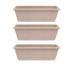 Arlmont & Co. Safian Window Box Planter w/ Garden Tools Set of 3 Plastic in Brown | 5.9 H x 19.7 W x 7.5 D in | Wayfair