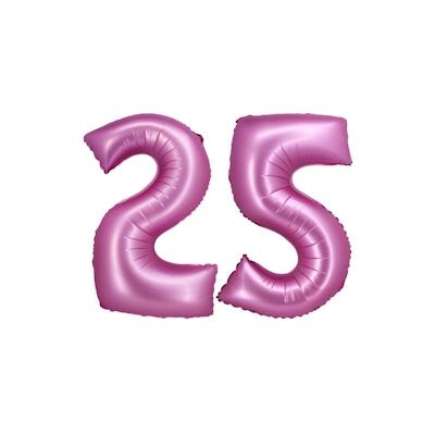 XL Folienballon pink matt Zahl 25
