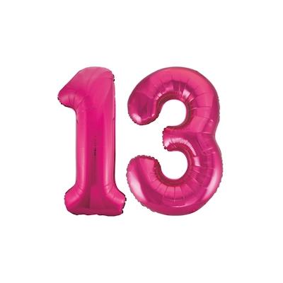 XL Folienballon pink Zahl 13