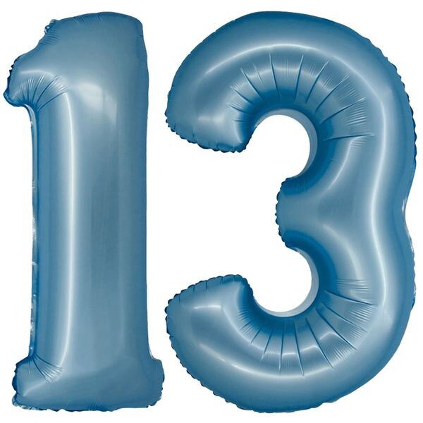 XL Folienballon blau matt Zahl 13 Image