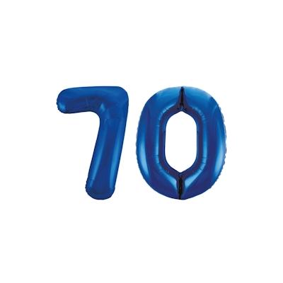 XL Folienballon blau Zahl 70