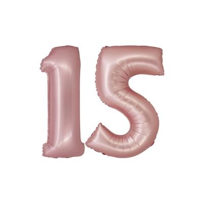XL Folienballon roségold rosa Zahl 15