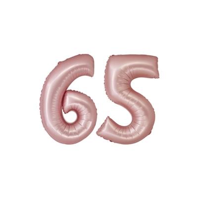 XL Folienballon roségold rosa Zahl 65