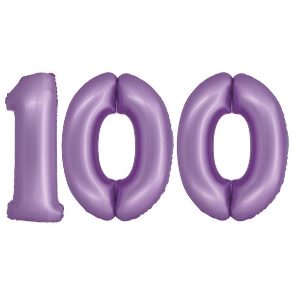 XL Folienballon lavendel Zahl 100 Image