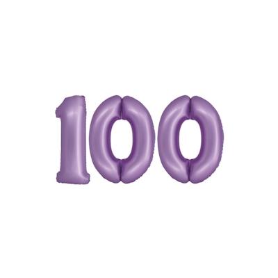 XL Folienballon lavendel Zahl 100