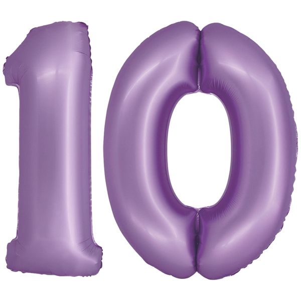 XL Folienballon lavendel Zahl 10 Image
